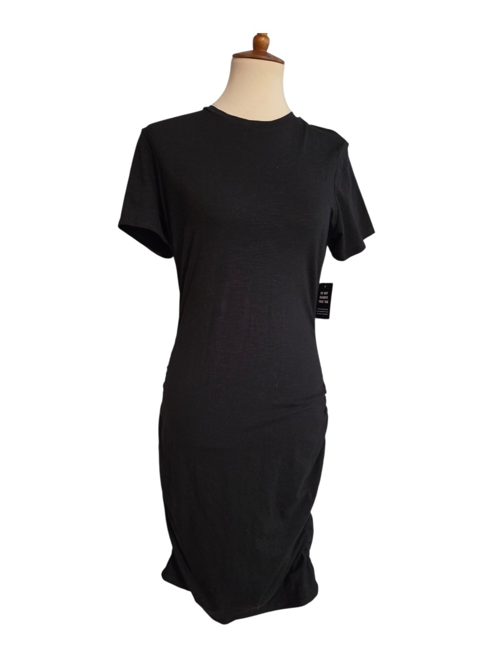 Express Black T-Shirt Dress With Scrunched Sides... NWT
